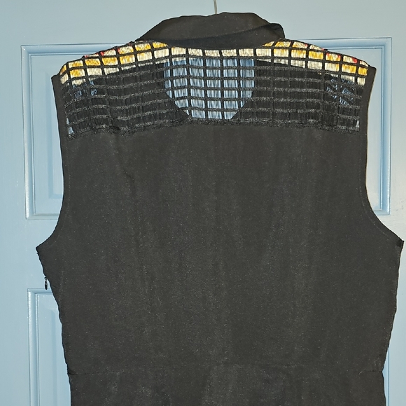 Signature Collection Black Sleeveless Mini Dress Lace Size Xlarge Zip Casual - Picture 8 of 9